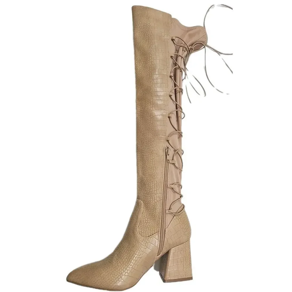 Journee Collection ~Woman Size 7M~ Beige/Khaki Valorie Knee High Boots NWOB. - Picture 10 of 10